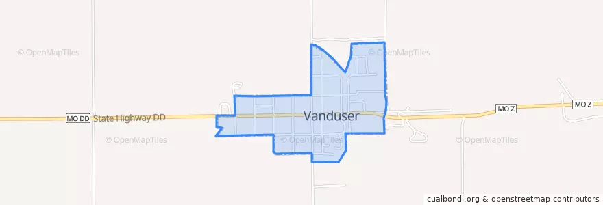 Mapa de ubicacion de Vanduser.