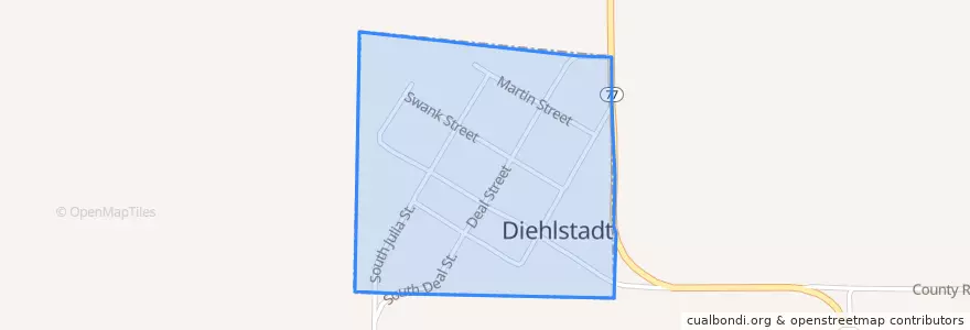 Mapa de ubicacion de Diehlstadt.