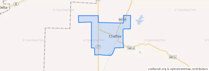 Mapa de ubicacion de Chaffee.