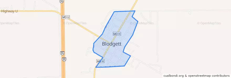 Mapa de ubicacion de Blodgett.