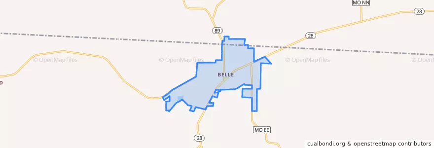 Mapa de ubicacion de Belle.