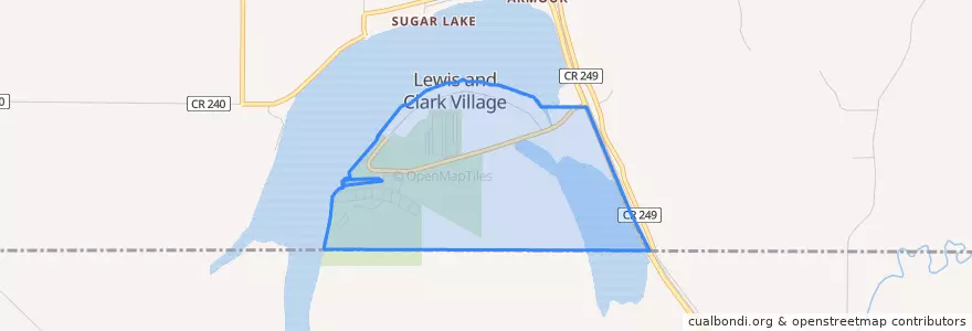 Mapa de ubicacion de Lewis and Clark Village.