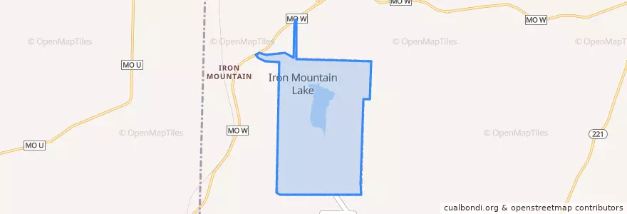 Mapa de ubicacion de Iron Mountain Lake.