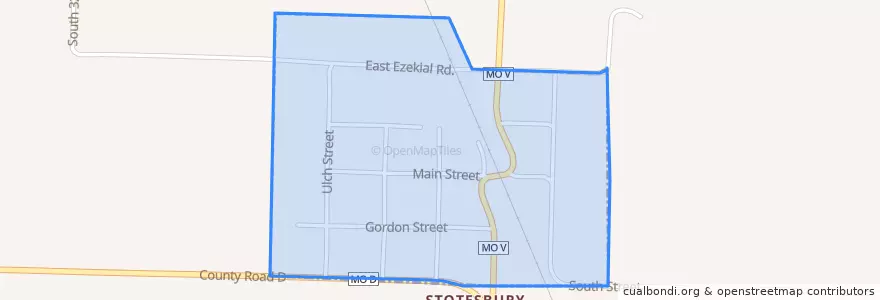 Mapa de ubicacion de Stotesbury.