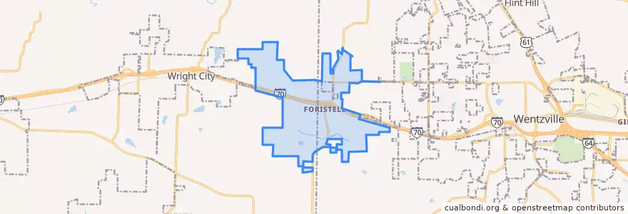Mapa de ubicacion de Foristell.