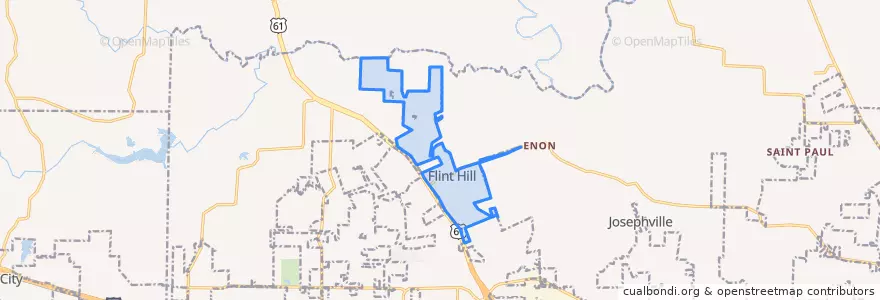 Mapa de ubicacion de Flint Hill.