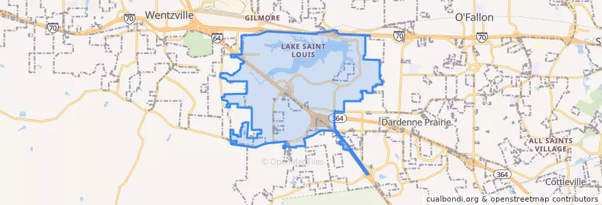 Mapa de ubicacion de Lake Saint Louis.