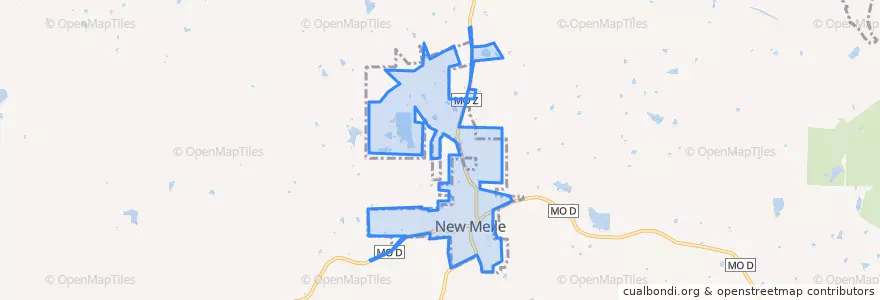 Mapa de ubicacion de New Melle.