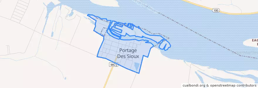 Mapa de ubicacion de Portage Des Sioux.