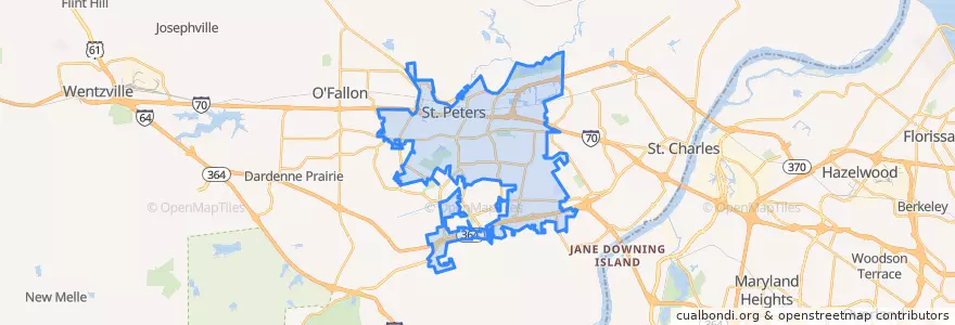 Mapa de ubicacion de Saint Peters.