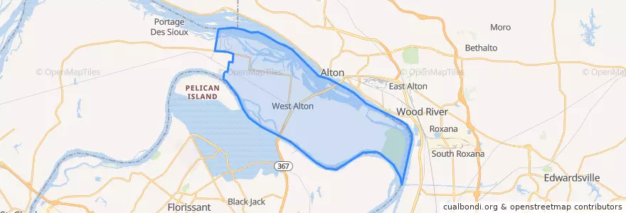 Mapa de ubicacion de West Alton.