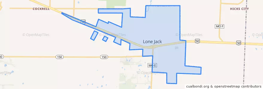 Mapa de ubicacion de Lone Jack.