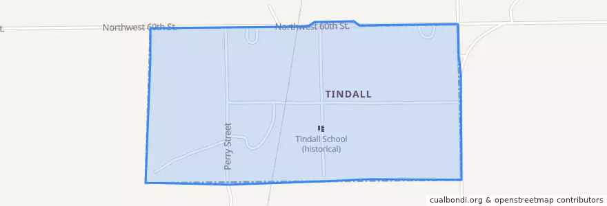 Mapa de ubicacion de Tindall.
