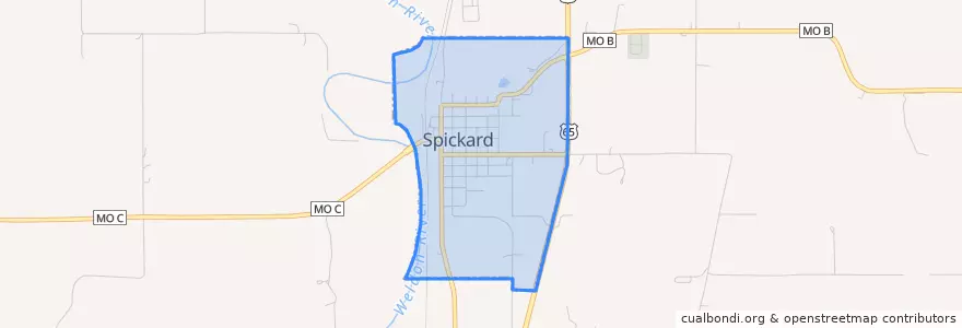 Mapa de ubicacion de Spickard.