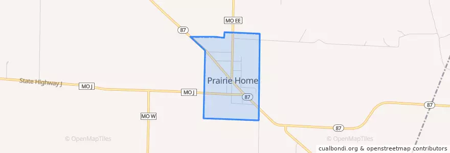 Mapa de ubicacion de Prairie Home.
