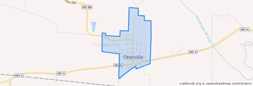Mapa de ubicacion de Otterville.