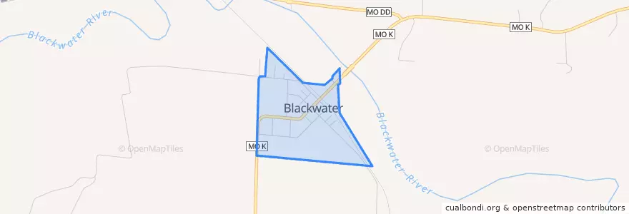 Mapa de ubicacion de Blackwater.