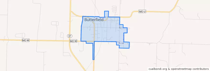 Mapa de ubicacion de Butterfield.