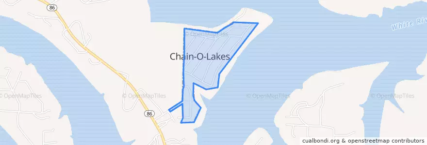 Mapa de ubicacion de Chain-O-Lakes.