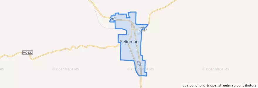 Mapa de ubicacion de Seligman.