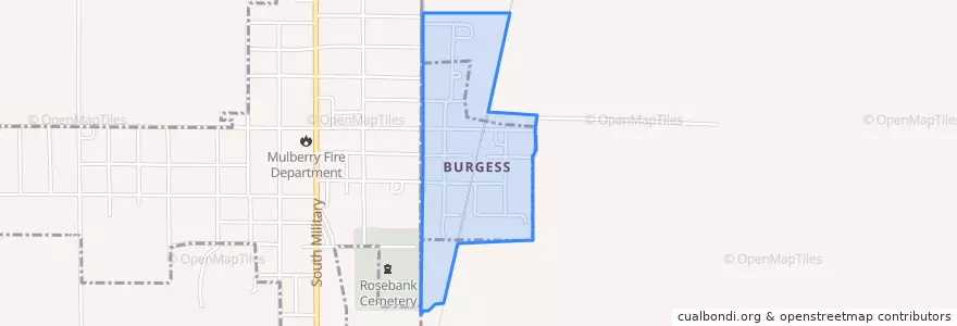 Mapa de ubicacion de Burgess.