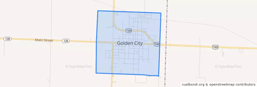 Mapa de ubicacion de Golden City.