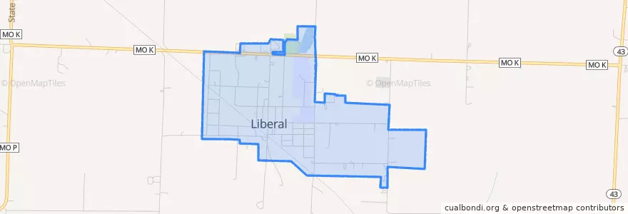 Mapa de ubicacion de Liberal.