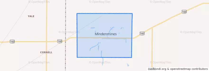 Mapa de ubicacion de Mindenmines.