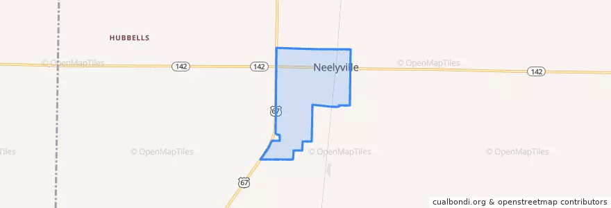 Mapa de ubicacion de Neelyville.