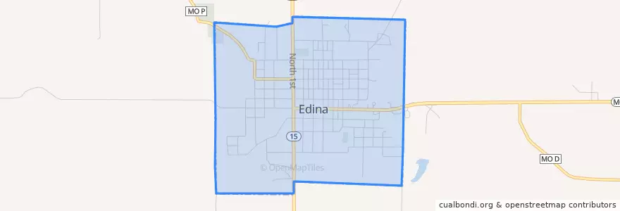 Mapa de ubicacion de Edina.