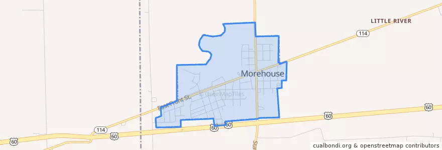 Mapa de ubicacion de Morehouse.