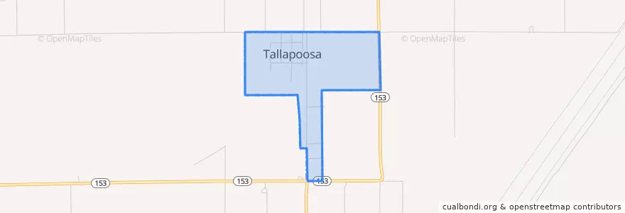 Mapa de ubicacion de Tallapoosa.