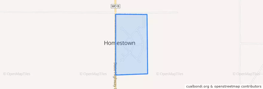 Mapa de ubicacion de Homestown.