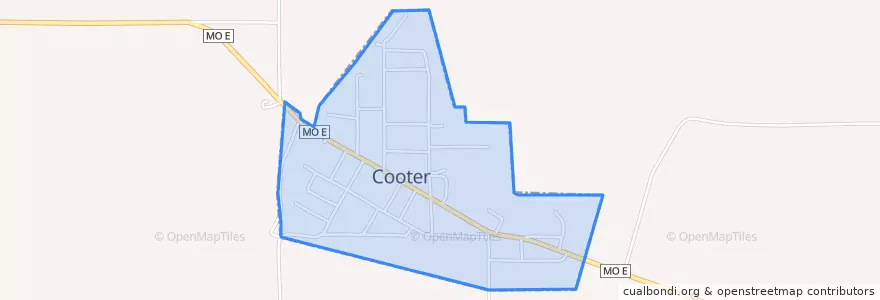 Mapa de ubicacion de Cooter.