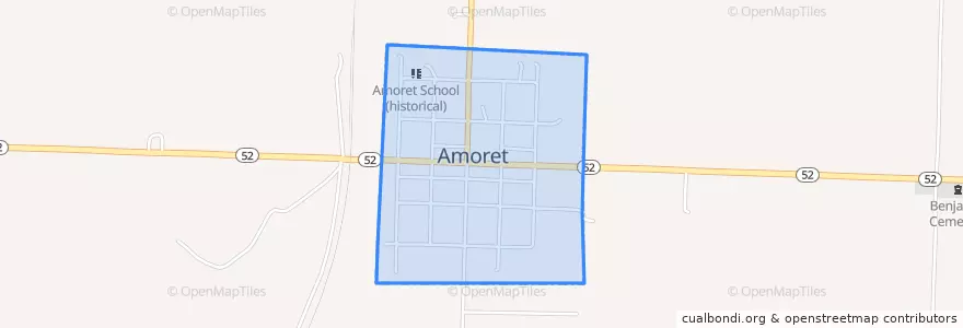 Mapa de ubicacion de Amoret.