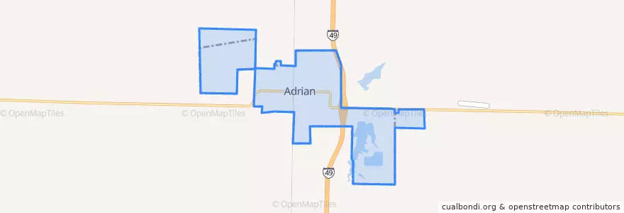 Mapa de ubicacion de Adrian.