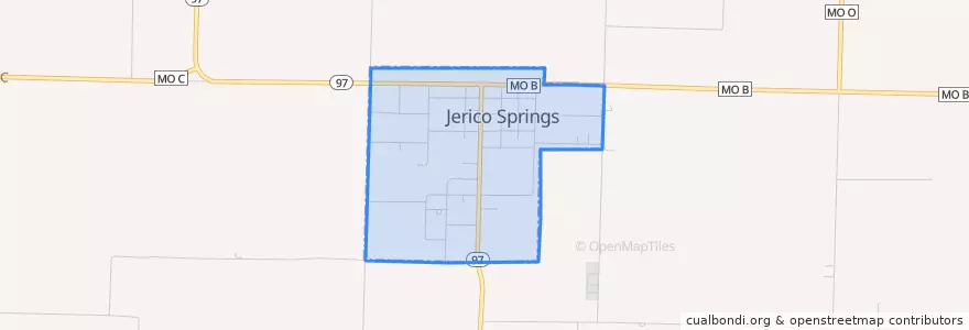 Mapa de ubicacion de Jerico Springs.