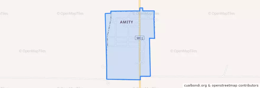 Mapa de ubicacion de Amity.
