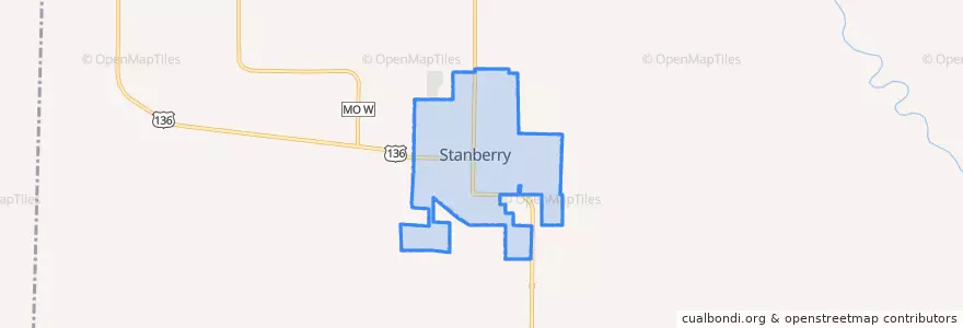 Mapa de ubicacion de Stanberry.