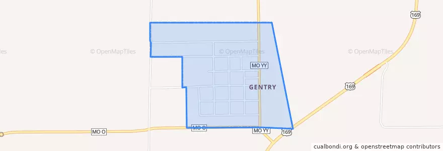 Mapa de ubicacion de Gentry.