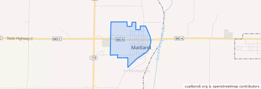 Mapa de ubicacion de Maitland.