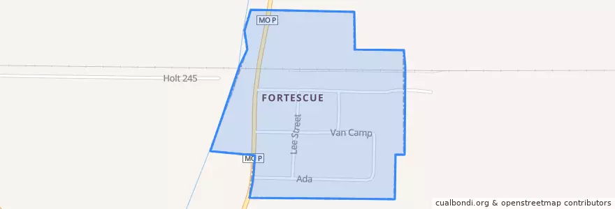 Mapa de ubicacion de Fortescue.