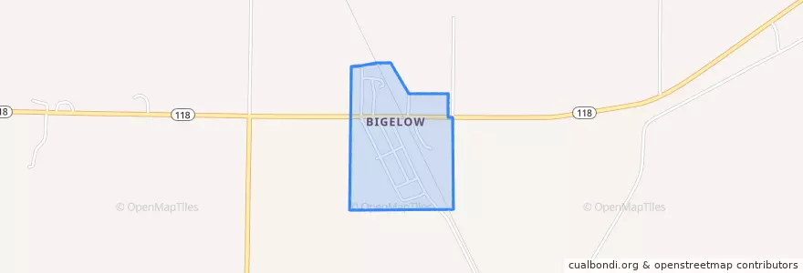Mapa de ubicacion de Bigelow.