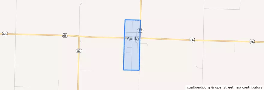 Mapa de ubicacion de Avilla.