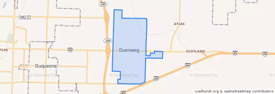 Mapa de ubicacion de Duenweg.