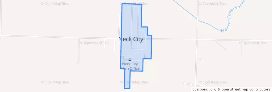 Mapa de ubicacion de Neck City.