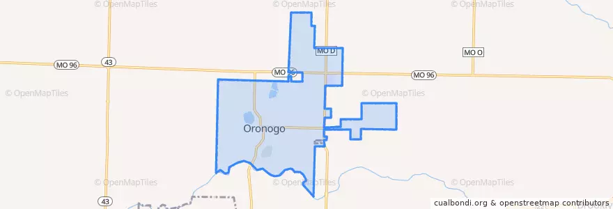 Mapa de ubicacion de Oronogo.