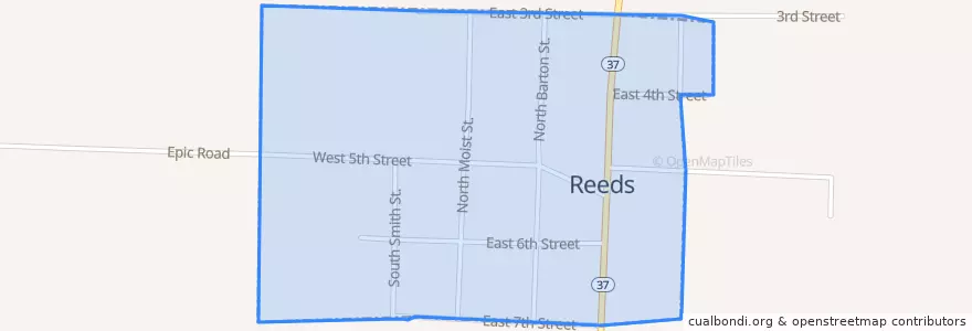 Mapa de ubicacion de Reeds.