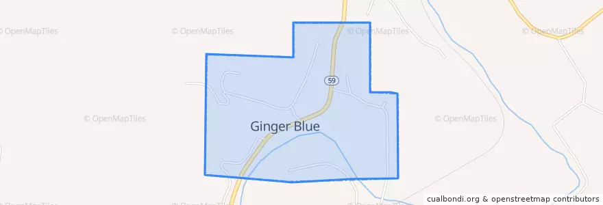 Mapa de ubicacion de Ginger Blue.