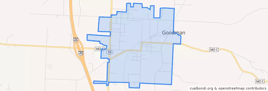 Mapa de ubicacion de Goodman.